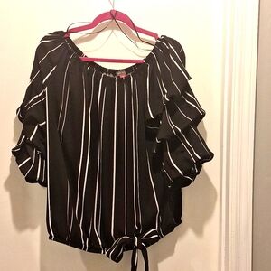 Black and white pinstriped Vince Camuto blouse